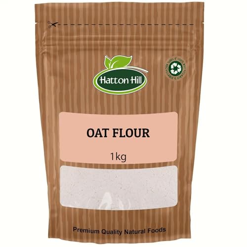 Oat Flour 1kg by Hatton Hill Low-Carb Oat Flour with Protein & Dietary Fiber Vegan for Baking Cooking & More Non-GMO