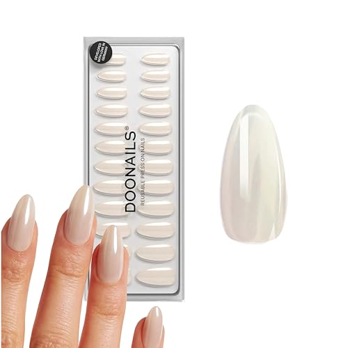 DOONAILS Soft Gel Press On Nails 30er Set Toffee Almond Form Mirror Nägel zum Aufkleben Full Cover in Salonqualität Fake nails soft gel Medium Natürliches & angenehmes Tragegefühl