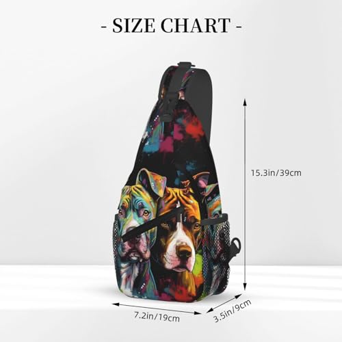 Pitbull Florescent Dog 1 Crossbody Chest Bags for Women, Small Crossbody Shoulder Bag Sling Bag Travel Hiking Daypack2