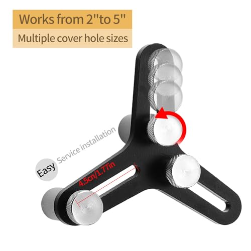 Piston Ring Squaring Tool, Universal 2-5 Inch Bore Range for Engine Ring End Gap Calibration Aluminum Alloy Stainless Steel