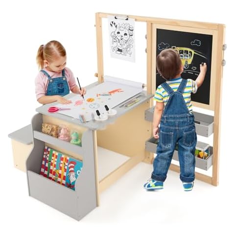 Bureau Enfants COSTWAY avec Tableau Cover