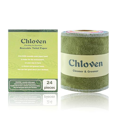 Chloven Papel Higiênico Reutilizável - Pacote Com 24 Toalhas De B...