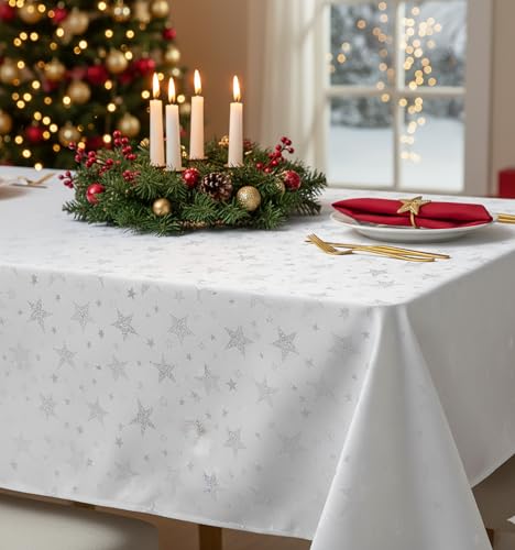 KAMACA Lotus Effekt Tischdecke Magic Stars mit Sternen Motiv -...