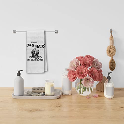 Dibor It’s Not Dog Hair It’s Golden Glitter Kitchen Towels Dish Towels Dishcloth,Funny Golden Dog Decorative Absorbent Drying Cloth Hand Towels Tea Towels For Bathroom Kitchen,Dog Lovers Gifts #TOP3