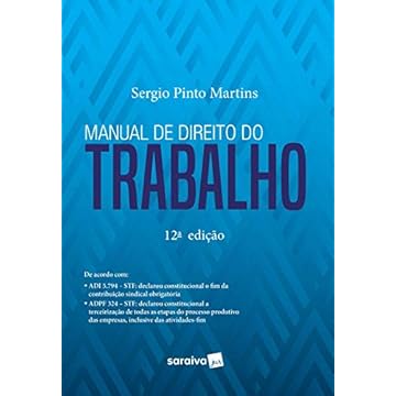 Capa do livro Manual de direito do trabalho - 12ª edição de 2019