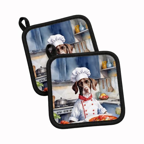 Caroline's Treasures Pointer Set of 2 Heat Resistant Kitchen Pot Holders