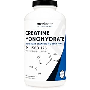 Nutricost Micronized Creatine Monohydrate 3,000mg 500 Capsules, 125 Servings, 750mg of Creatine Monohydrate Per Capsule