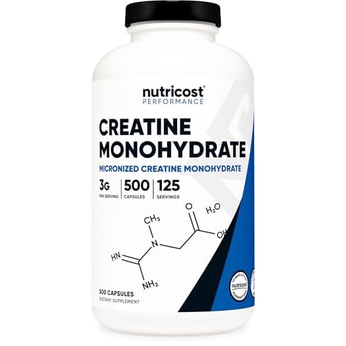 Nutricost Micronized Creatine Monohydrate (3,000mg) 500 Capsules