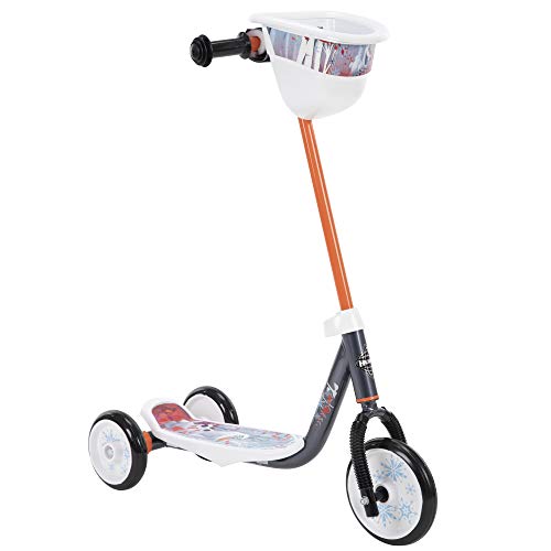 Huffy Frozen 2 Olaf Preschool Scooter, Handlebar Bin, Three Wheels & Wide Deck