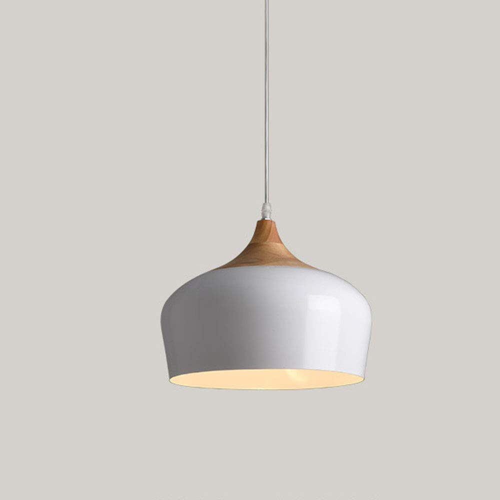 WEZXRLZNE Matte Material Metal Retro Chandelier Wood Lamp Pendant Light European Creativity Light Fixture Bedroom Living Room Dining Room Lounge Hanging Lamp(White)