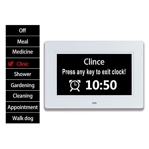 Tmc 7 Inch Digital Clock With Day And Date For Elderly - 12 Alarm Options, Auto-Dim, Digital Clock Large Display Dementia Clock For Impaired Vision People, Age Seniors,Elderly, Alzheimer #TOP5