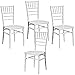Pratiko Life B07007831 Sedia Parigina, Bianca, Set 4 pezzi