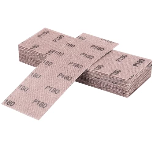 Sruhrak Netz Schleifstreifen 80 x 230mm，25 Stück Profi-Schleifgitter mit P180 Körnung, für Handschliff, Schwingschleifer und Handschleifblock