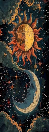 Peinture diamant adulte grand format soleil lune 60x160