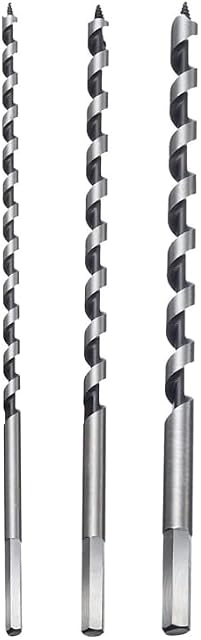 Auger Bit, Extra Long Wood Drill Bit Hex Drill Bits Set 6mm/8mm/10mm *230mm in Spiral Stainless Steel for Wood, Block Brick Tile and Plastic (3PCS)
