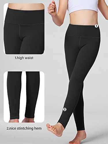 Stelle YG039-2-BK-M Girls Athletic Leggings Kids Dance Workout Running Yoga Pants thumb #3