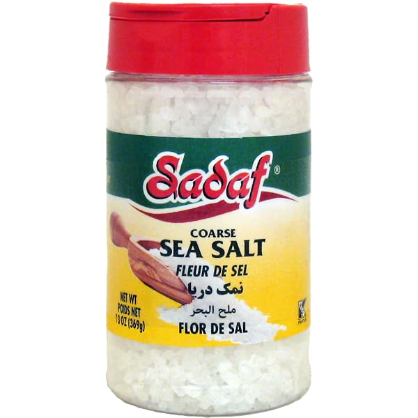Sadaf Sal marina gruesa - Sal marina para cocinar y hornear - Sal Marina - Sal marina gruesa - Kosher - Botella agitadora de botellas para mascotas