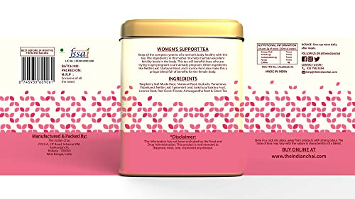 The Indian Chai – Women’s Support Tea 100g | Herbal Infusion with Raspberry Leaf, Shatavari, Spearmint & Ashwagandha for Balance, Vitality & Daily Wellness