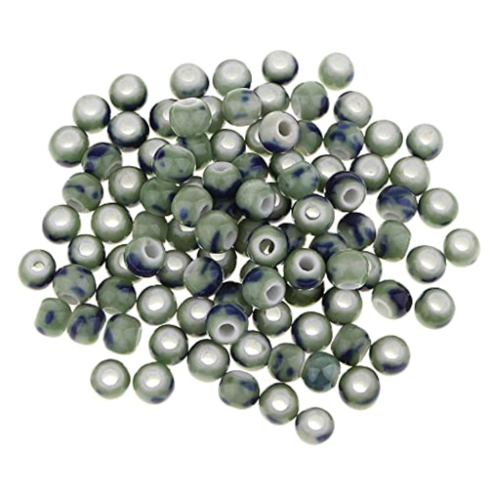 100x 8mm Loose Ceramic Beads Charms for Jewelry Making