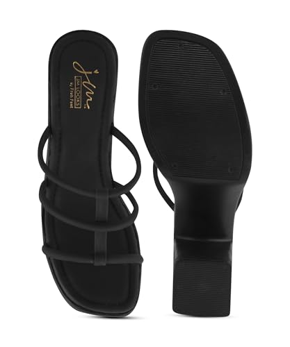 Image of JM LOOKS Modern Multi-Strap Platform Heeled Sandals with Sturdy Block Heel and Contemporary Square Toe Design