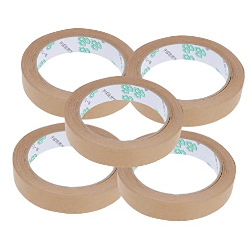 HAPINARY 5 Piezas Cinta De Papel Kraft Cinta Impermeable Dispensador Cinta Para Sellar Cajas De Cartón Recambios De Cinta De Embalaje Cinta Adhesiva Impermeable Cinta En Movimiento Rellenar