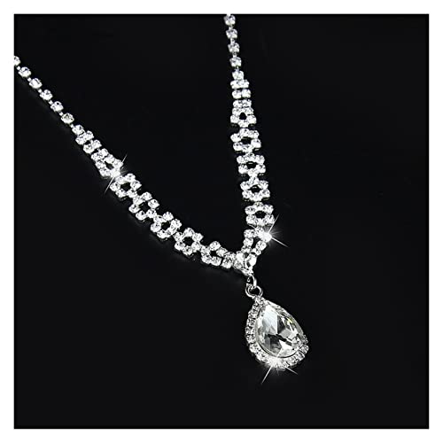 Collier couleur argent et boucles d'oreilles pour mariage