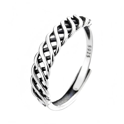 Bague ouverte vintage en argent avec nœud celtique pour style bohème