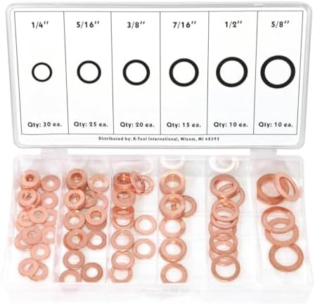 K Tool International Copper Washer Assortment - 110 Pieces image 5