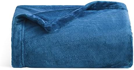 Bedsure Fleece Blanket Sofa Throw - Versatile Blanket Fluffy Soft Throw for Bed and Couch Throw/Single, Mediterranean Blue, 130x150cm