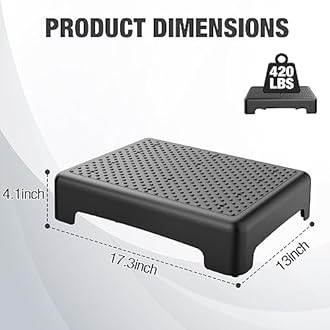 HBTower Mobility Step Stool for Adults & Seniors - Non-Slip Platform Indoor and Outdoor, Portable Riser, Safety Step for Car, Bedside, Office, Shower, Stairs - Black