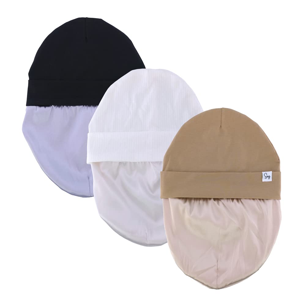 Jersey-Beanie-Mütze für Neugeborene, Babys, Jungen, Mädchen, seidig, Satin, gefüttert, Mütze, Haube, Kleinkind, kleine Kinder, Beanies Caps