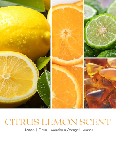 Image of AOOVOO 6 Pack Citrus Lemon Odor Eliminating Highly Fragranced Candle - Eliminates 95% of Pet, Smoke, Food, and Other Smells Quickly, Air Freshing Soy Candle