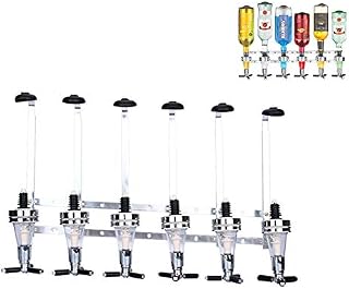Warmiehomy 6 Bottle Stand Wall Mounted Drinks Dispenser Wine Spirits Steel Bar Butler Holder Rack Optic Dispenser for Home Bar