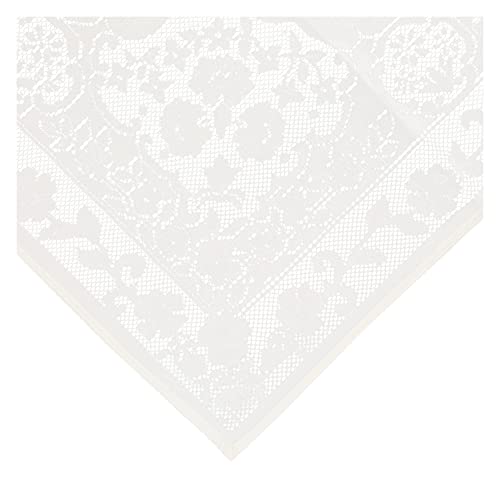Aristocrata White Or Ecru Color Lace Tablecloth. Floral Design. Available In - Square And Oval Shape (White, 40" Square) #TOP3