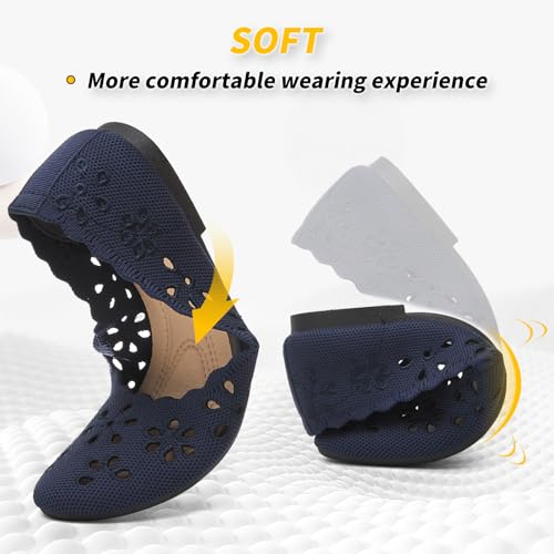 Image of BABUDOG Mesh Ballet Flats Shoes for Women,Womens Flats Dressy Comfortable,Women's Dress Shoes with Flower Eyelets,Slip on Casual Walking Flats