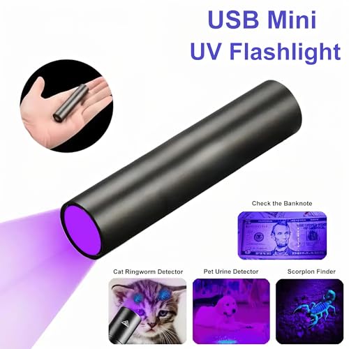 WISKA UV Torch Light - Rechargeable LED Ultraviolet Torch with 395 NM, Black Light UV for Dog Urine Detection, Fluorescent Detection, and Resin Curing