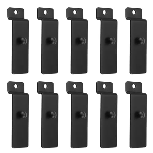 Semetall 10PCS Slatwall Hooks-Metal Slatwall Utility Hooks-Commercial Slatwall Picture Hook Notch Picture Display Hooks Hangers Painting Hook-Black