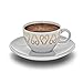 Produktbild Arzum Okka Porzellan Türkisch/Griechisch oder Arabisch Kaffeetassen und Untertasse, weiß, 2 Stück