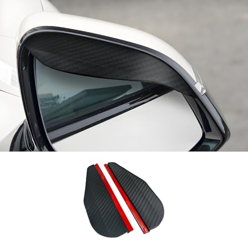 Image of 2PCS Car Rearview Mirror Rain Covers, Side Mirror Rain Guard, Durable, Effectively Blocks Rainwater, Maintains A Clear View, And Is Suitable For Most Car Models (Black carbon fiber, 2PCS)
