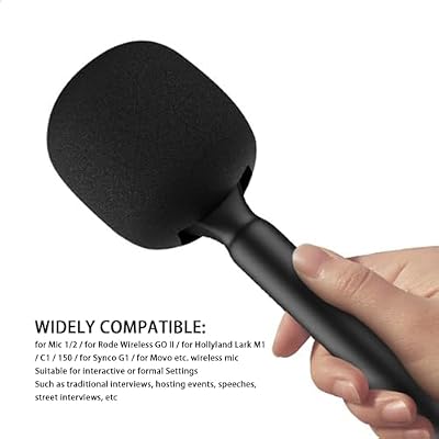 Microphone Interview Handle, Mic Handheld Adapter for Rode II, Interview Microphone Adapter with Windshield Foam, Lightweight Handheld Mount Adapter