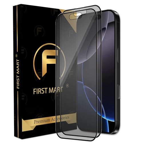 Image of FIRST MART Military-Grade Matte Anti-Glare Tempered Glass for iPhone 16 Pro and iPhone 17 (6.3 Inch) With Installation Kit | Edge to Edge Coverage |Anti Glare, Bubble-Free [2 Pack]