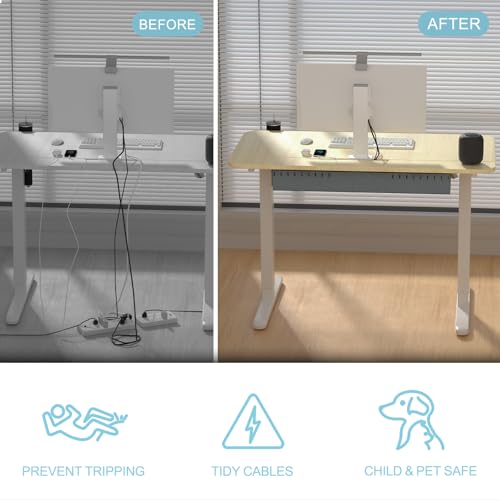 Image of Electric Standing Desk,48x24 Inch Adjustable Height Sit Stand Desk with Cable Management Tray,with Memory Presets Ergonomic Computer Desk for Home Office /Gaming /Workstation,Light Wood