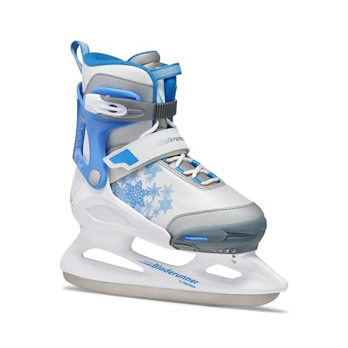 Bladerunner Ice by Rollerblade Micro Kids Adjustalbe Ice Skates, White and Blue