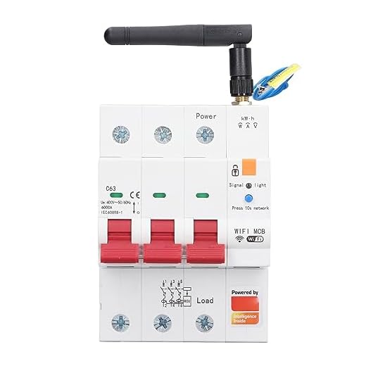 Fockety Interruptor Automático Inteligente WiFi, 3P 63A Interruptor Automático Miniatura, WiFi App Control Remoto, AC400V Ignífugo Shell ZXB3 125W Interruptor Automático Inteligente