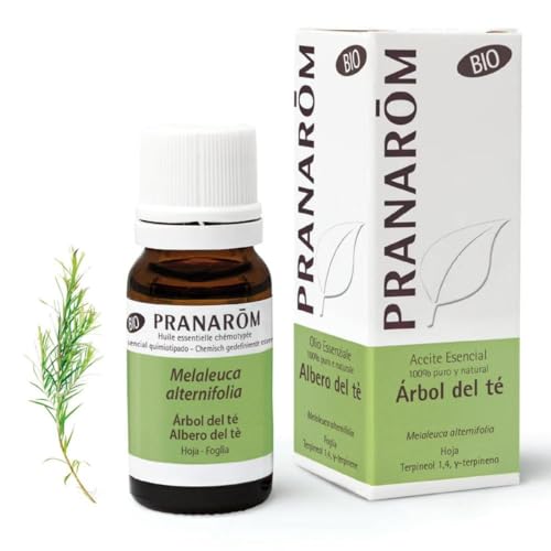 Pranarôm Aceite Esencial de Árbol del Té 100% puro, natural y BIO, 100% Quimiotipado, Melaleuca alternifolia, Purificador anti imperfecciones, cara y cuerpo, Tea Tree, 10 ml
