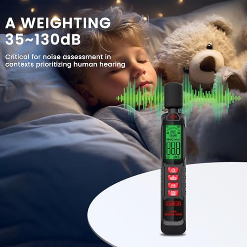 Image of Serplex Decibel Meter Digital 30-130 dB LCD Sound Level Monitor
