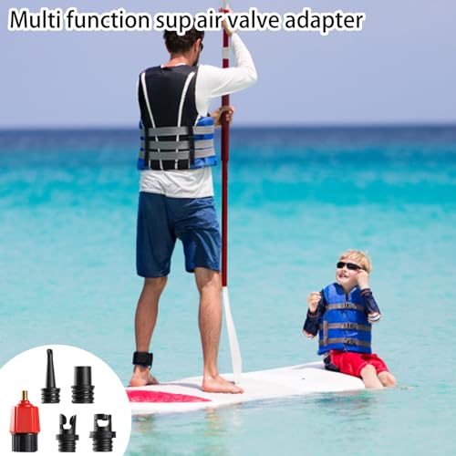 Image of CANIPHA Inflatable SUP Pump Adaptor, Paddle Board SUP Valve Adapter with 9 Standard Conventional Air Pump Nozzles for Inflatables SUP Inflator Adapter Inflatable Boat Paddle Board SUP Board