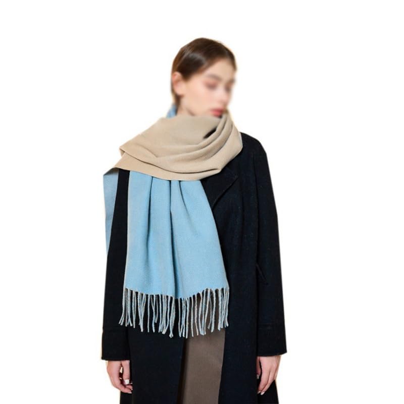 Bufanda de invierno mujer chal grueso suave de dos tonos 2