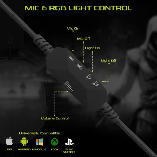 iGear Falcon Wired Gaming Headphone with Active Noise Cancellation(ANC)|RGB Headphone with 360° Mic|50mm Audio Driver|Mutijack 2m Wire|Univesally... - Image 6