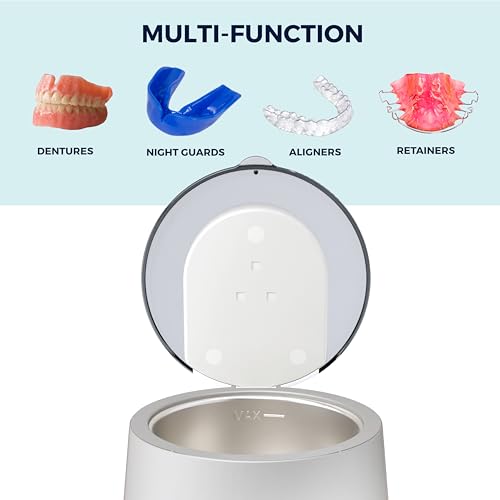 Limpador ultrassônico | Limpador de retentor ultrassônico com luz UV para limpeza de dentaduras, ali